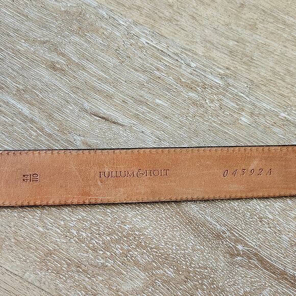 Fullum & Holt Black Croc Embossed Leather Belt sz 44/110 Minimalist Casual Work - Picture 2 of 7